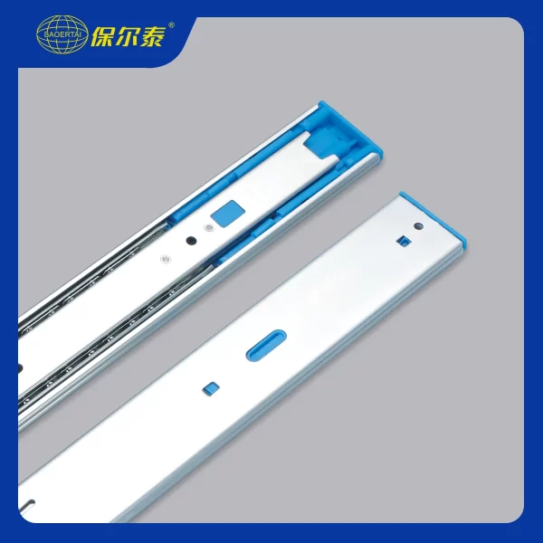 45 毫米三折双弹簧软闭合可调式抽屉滑轨制造商
